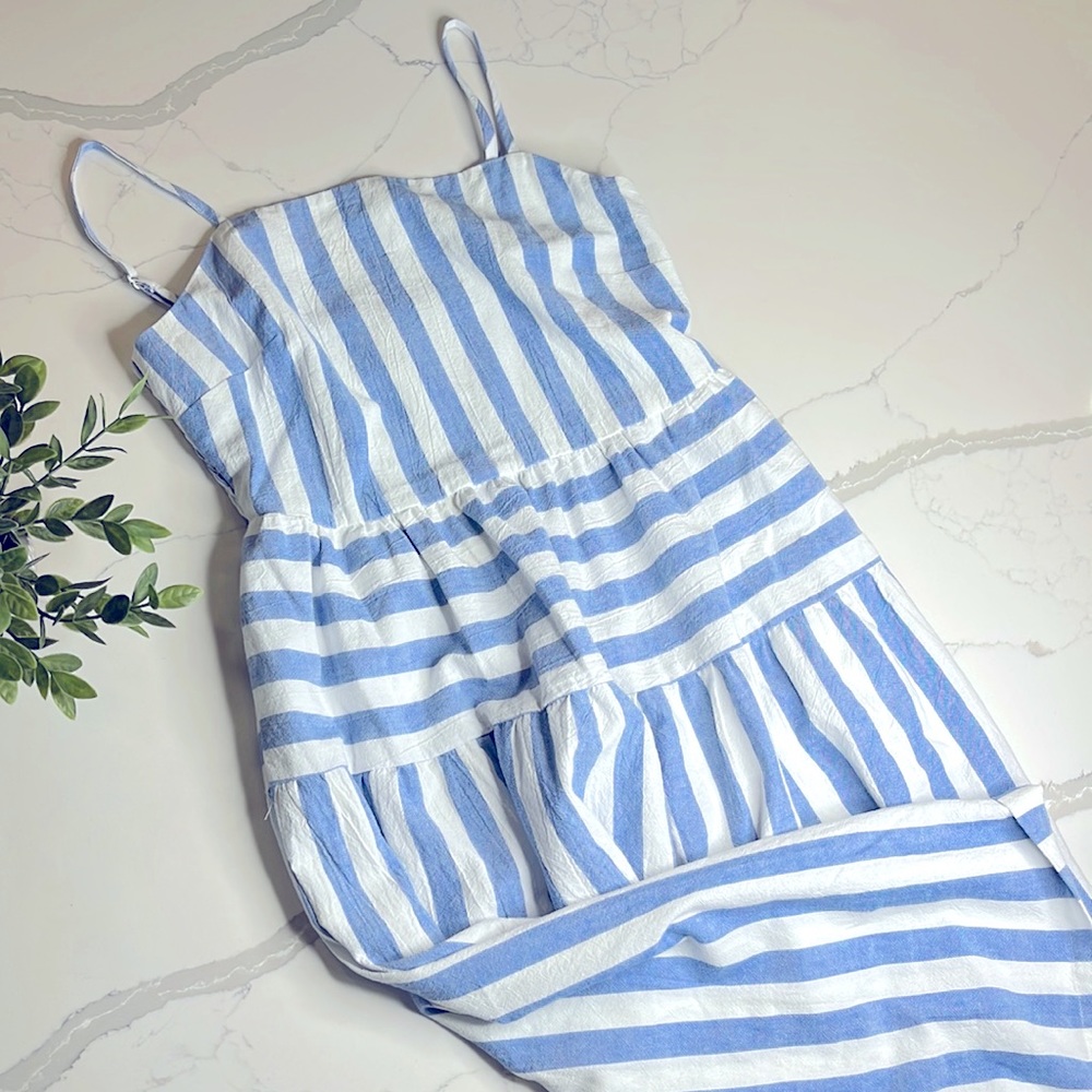 Striped light blue and white dress 👗